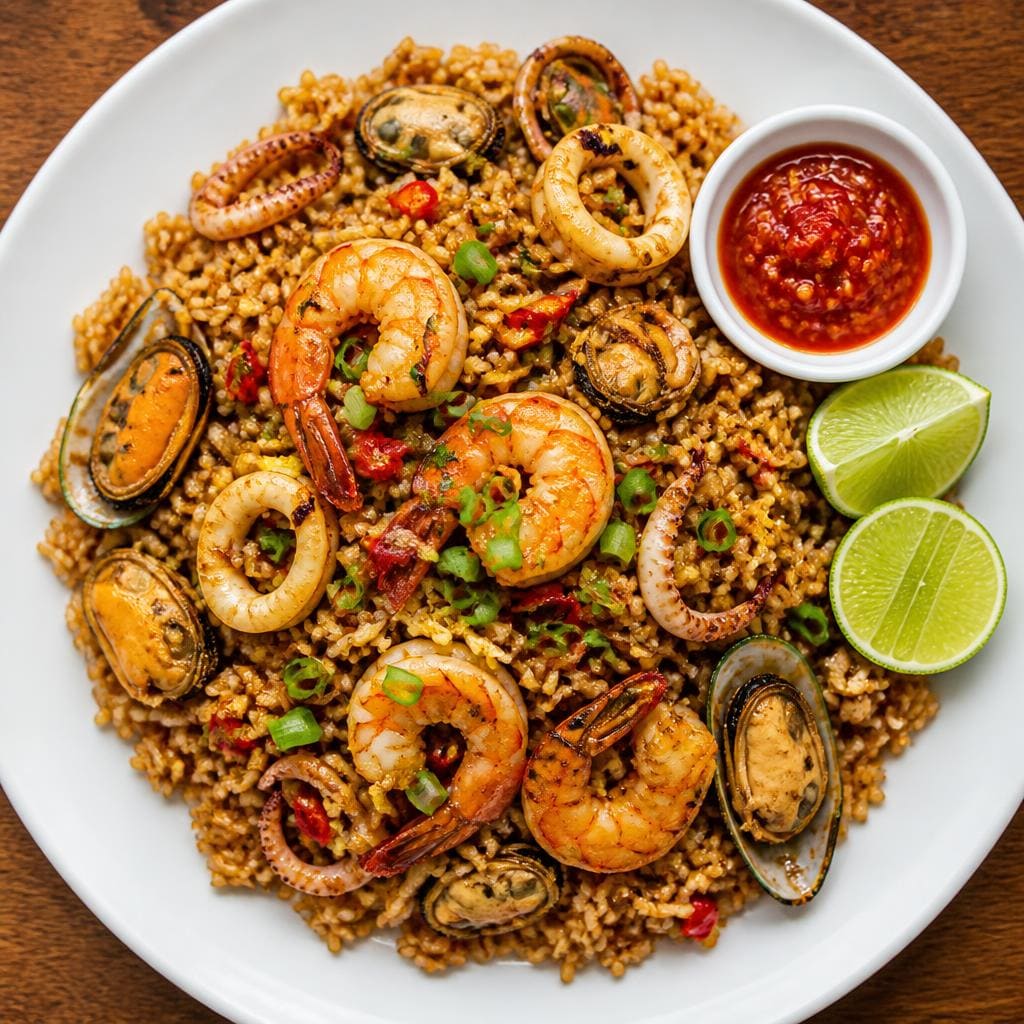 Nasi Goreng Seafood Warkop 88 dengan isian seafood gurih